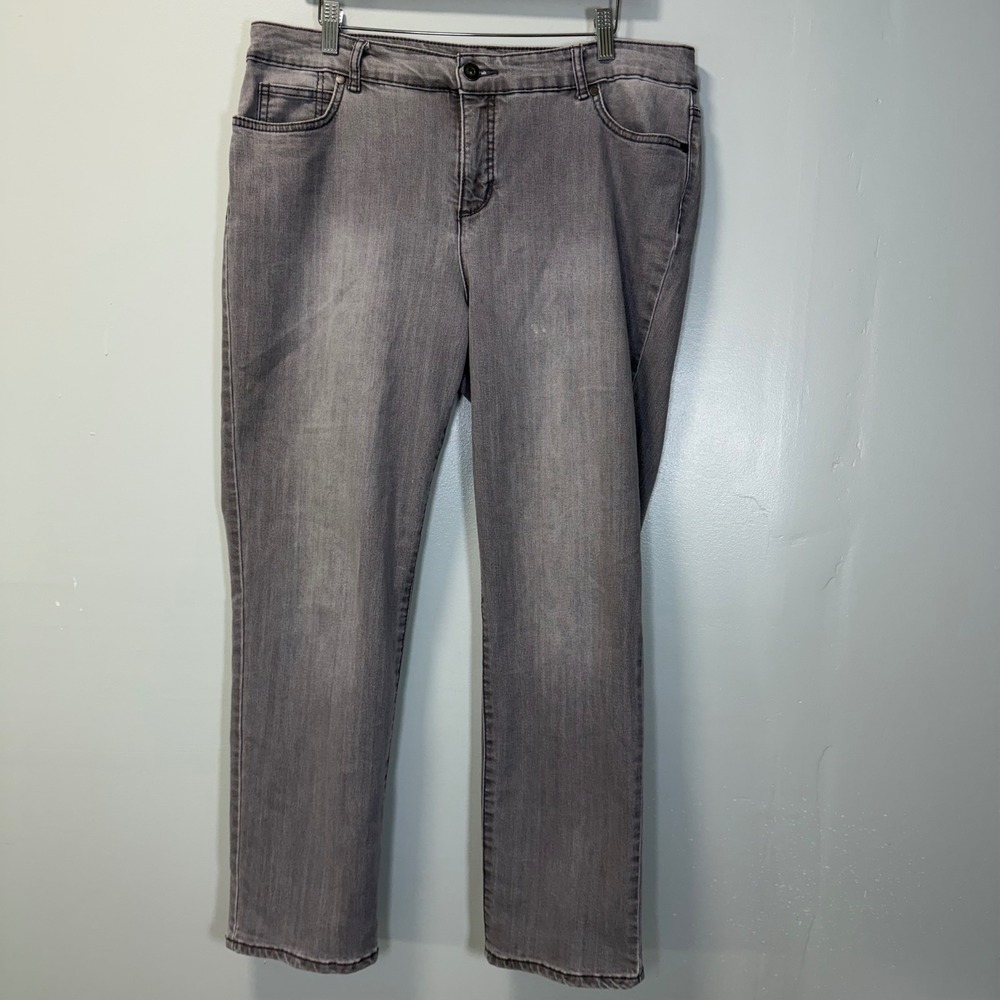 Bandolino Mandie Straight Leg Jeans Gray Denim Petite 16P